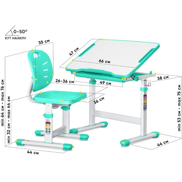 Фото - Комплект мебели школьный Evo-kids Evo-06 Ergo Z